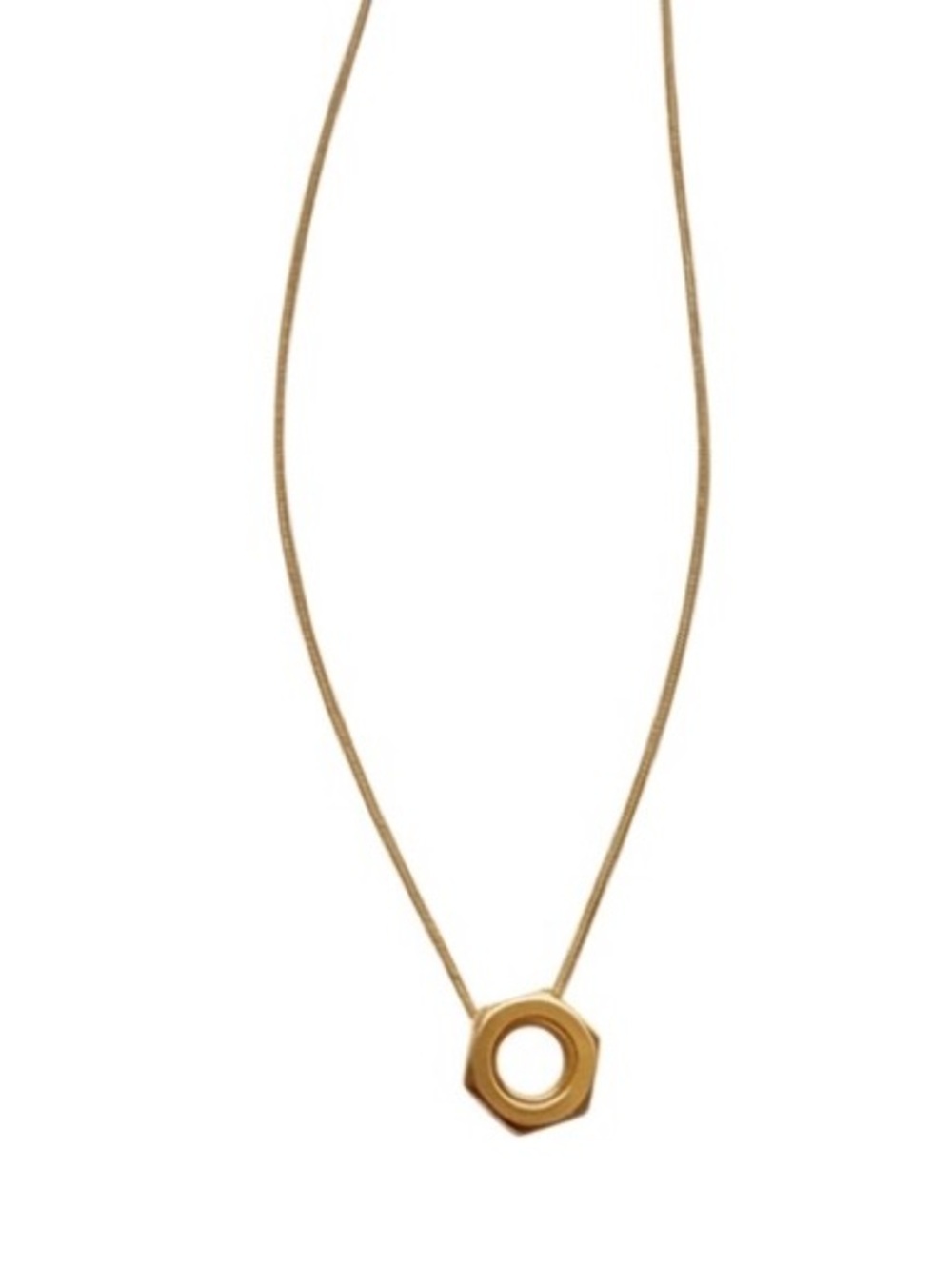 NWT Gold Tone Hexagon Necklace